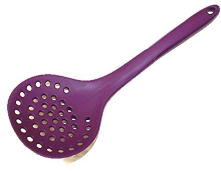 Kochblume Schaumlöffel | Premium-Silikon & BPA frei| Hitzebeständig | Spülmaschinenfest | 30cm | Farbe: lila