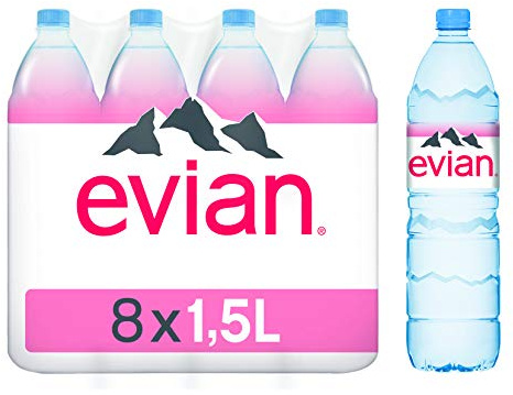 Evian Natural Mineral Water Bottles Net Weight 1.5 L Pack of 8