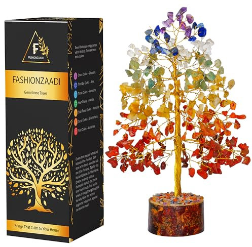 Seven Chakra Tree of Life, Crystals and Gemstones Tree, Feng Shui Bonsai Tree for Positive Energy, 7 Chaka Tree, Artificial Decorative Tree, Spritiual Gifts for Women, Reiki Healing Gifts Money Tree