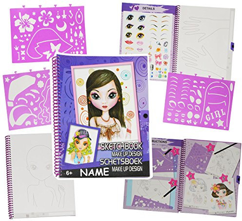 alles-meine.de GmbH 1 Stück - XL - A4 Malbuch/Malblock incl. Name - mit Schablonen + Vorlagen - Malbücher Skizzenbuch Mädchen - Girls Bekleidung - Mode Design - für Kinder - Mo..