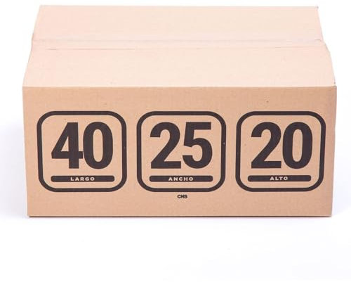TELECAJAS | Cajas de Cartón Altas, Largas, Planas o Rectangulares (40x25x20 cm (Pack de 10 Cajas))