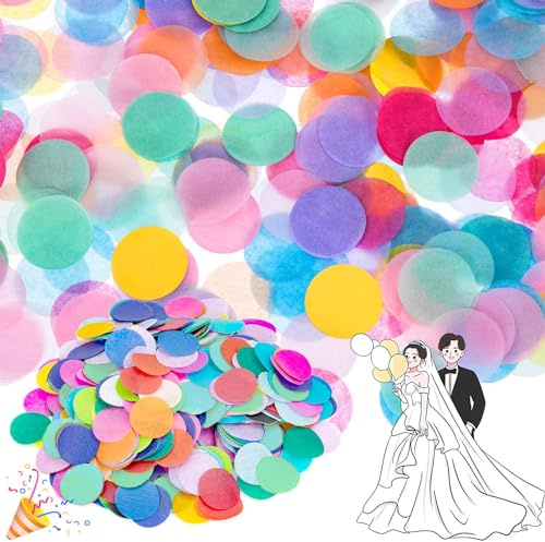 Konfetti,Mein HERZ 10000 Stück Konfetti Bunt,Konfetti Geburtstag Konfetti für Hochzeit,2.5 cm Runde Confetti für Hochzeit Geburtstagsfeier Dekoration, Gefüllter Ballon