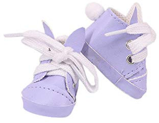 Aeromdale Puppenschuhe Schnürschuhe Hasenohren 5cm Schuhe für 14,5 Zoll 1/6 32-34cm Gelenkpuppen Puppen Schuhe - Lila - 1 Paar