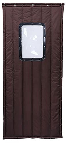 APOE Wärmeschutzvorhang für Türen Thermovorhang Haustur Winter Verdicken Wärmedämmung Schallschutz Turvorhang Gegen Lärm für Balkontür, Braun (Größe : 140x210cm)