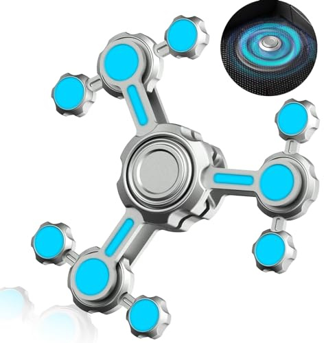 Gear Fidget Spinner Toy for Kids Adults, Light Up in The Dark Finger Gyro for Boys Men, Stress Relief Desk Toy Novlety Cool Gadget for Boys