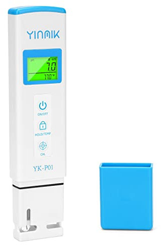 YINMIK pH Meter, Digital pH Tester for Hydroponics, pH Temp Meter with Horizontal Display for Pool, Spa, Hot Tub, Indoor Plants, Koi Ponds, Drinking Water, Wine Beer Making, Aquarium, Aquaculture