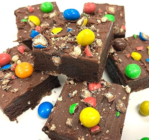 M&M's Chocolate Fudge Letterbox Brownie, Serves 9. Perfect for Birthdays, Get Well Soons, Well Dones or just Because. Handmade and Baked by bakerdays!
