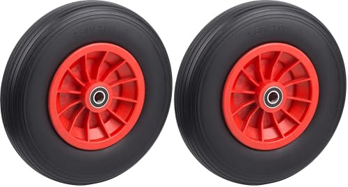 Metafranc Pannensicheres Rad Ø 400 mm - PVC-Felge - Typ 4.80/4.00-8 - 100 kg Tragkraft - Kugellager/Vollgummi-Rad für Schubkarren/Komplettrad mit Felge/Schubkarrenrad/Ersatzrad, 810950, Packung mit 2