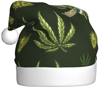 ZORIN Weihnachtsmütze, Gras, Rauch, Augäpfel, Unisex, Komfort, Plüsch, für Weihnachten, Neujahr, Urlaub, Partyzubehör