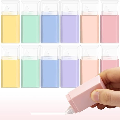 STATIONERY ISLAND 12PCS Correcteur Blanc, Rubans Correcteurs 5mm, Blanco Souris Correcteur Blanc, Blanco Correcteur 5m, Fourniture Scolaire Correction Tapes pour étudiant et Bureau
