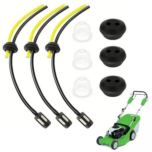 Universal Benzinfilter Kit,Benzinschlauch Dichtung,Benzinschlauch Motorsense,Universal Kraftstoffleitung,Primer Bulb,Gummitülle Dichtung,für Motorsense Heckenschere Freischneider Trimmer (9 Stück)