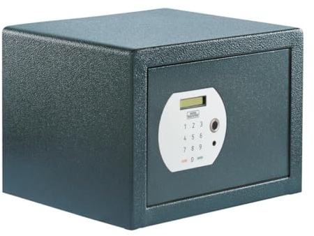 BURG-Wächter Möbelkassaskåp med elektroniskt kombinationslås och fingeravtryck, inkl. hylla, för vägg- och golvmontering, 20,6 l, 12,8 kg, Pure-Safe PS 120 E FP, antracit