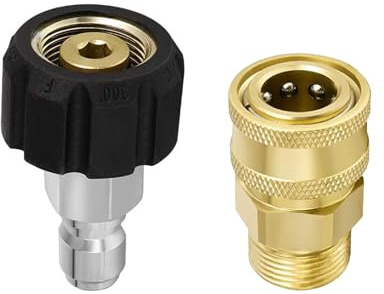 FAST-FX M22-14 Pressure Washer Adapter Kit, 3/8 Pressure Washer Adapter Quick Disconnect Kit, High Pressure Water Gun Male Sprayer Accessory Hose 3/8 Connector