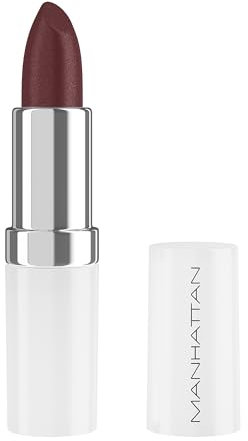 Manhattan Lasting Perfection Satin Lipstick 970 Precious Plum, Lippenstift für intensive, langanhaltende Farbe und feuchtigkeitsspendende Pflege