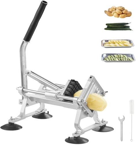 VEVOR Commercial Vegetable Slicer, 1/2 Inch Fruit Cutter, Stainless Steel and Aluminum Alloy Machine With Non-Slip Feet for Radishes, Onions, Potatoes, Lemons