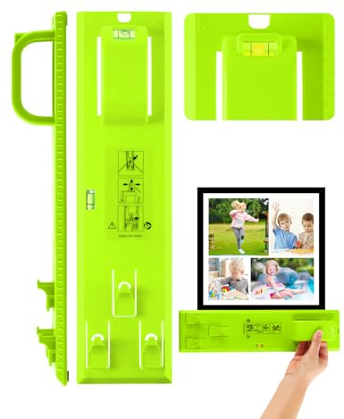 Stalishare Picture Hanging Tool, Goodsnova Picture Hanging Kit with Level for Easy Making Position, Perfect Wall Picture Hanger for Frame/ Art/ Painting/ Photo (Plastic, Green)
