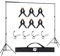 NK Support de Fond pour Photographie Professionnelle 2 x 3 mètres réglable et rétractable, 2 trépieds, 1 Barre transversale entrelacée, 6 Pinces, 4 Pinces latérales en Velcro, 1 Sac de Transport