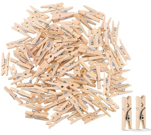 DERAYEE 100pcs Pinces à LingeLéger Ecologique 35mm Mini Pince a Linge Bois | pour Décorer la Maison et les Photos