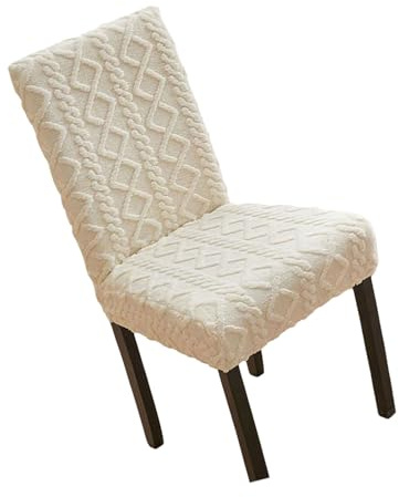 kokdid Stuhlhussen aus dickem Plüsch, Jacquard, Stretch-Stuhl-Sitzbezüge, weich, warm, für Küche, Wohnzimmer