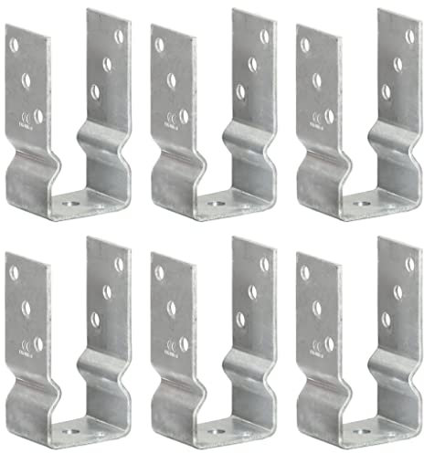 Lauuoeriau Furniture Select Lot de 6 chevilles pour clôture en acier galvanisé Argenté 7 x 6 x 15 cm