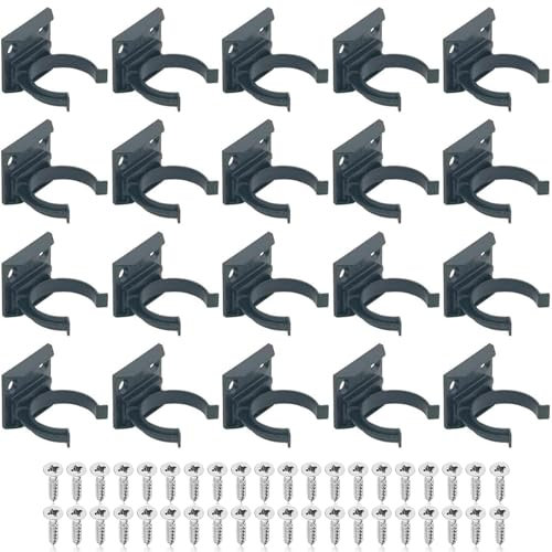 WPNCYK Kitchen Plinth Clips & Brackets Kick Boardc FITS 32MM - 20 Pack with 40 Screws | Black Plastic, Sturdy & Wear-Resistant, Secure Kickboard Installation