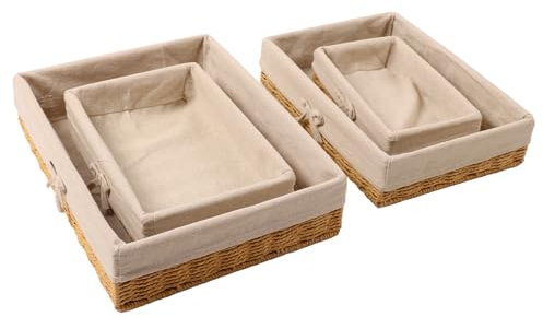 Handgewebtes Aufbewahrungskorb-Set, Umweltfreundlich, Zum Organisieren von Kinderzimmer- und Bastelbedarf, Durchdachte Idee, 4er-Pack