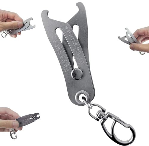 Portable Precise Thread Size Checker Keychain,Thread Size Verification Tool,Nut Bolt Thread Checker,Quick Hand Measuring Tool for Fast and Precise Measurement(Inch Metric)