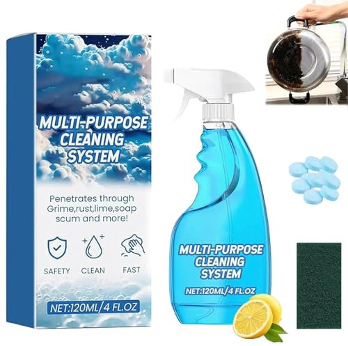 Splash Spray, Splash Foam Spray All Purpose Cleaner, With Bottle And 10x Cleaning Tablets, Splash Spray All-Purpose Cleaner For Kitchens, Countertops, Ovens(1PC)