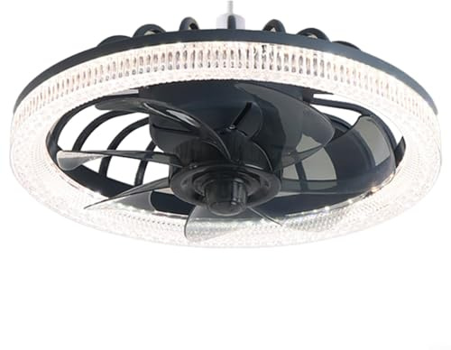 VRTYVEYBB LED Ceiling Fans with Lights Reversible Remote,Modern Bedroom Fan Ceiling Light Quiet Dimmable Small Ceiling Fan Light for Living Room,Flush Mount Chandelier Fan(White)