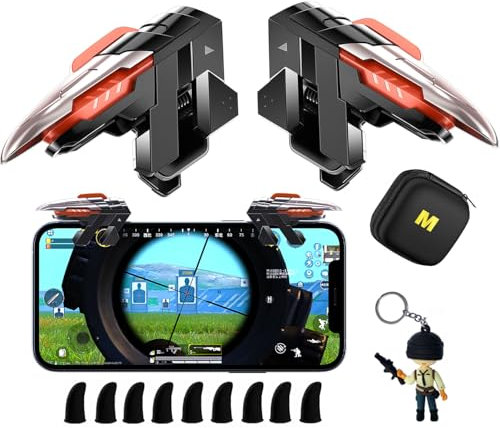 13 in 1 PUBG Mobile Controller Combo Kits, Mobile Phone L2R2 4 Triggers for PUBG/Call of Duty/Apex, Aim & Fire Trigger for iPhone & Android Phones