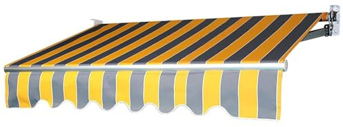 Tela De Repuesto y Lona Recambio Para Toldo De Jardín, Patio, Terraza, Balcón Exterior - Cubierta 4x3.5m, Vela De Sombra (Yellow Gray, 2.5x2m/8x6.5ft)