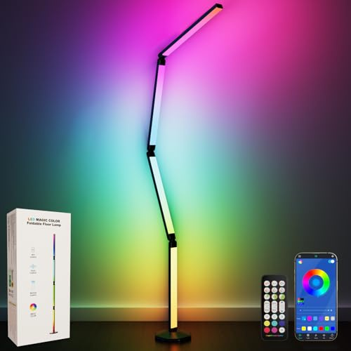 Electight Lampadaire LED intelligentes RVB, WiFi Lampadaire sur Pied Fonctionne, Musique Sync, 16 Millions Couleurs et 99+ Modes de Scène, Lampe Moderne pour Salon, Chambre, Salle de Jeux
