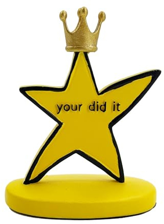 Bambluby Funny Crowned Star Trophy – You Did It Trophy Meme-Inspired Award, Hilarious Graduation or Coworker Gift, Quirky Desk Decor & Gag Present