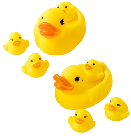 Rubber Ducks, Rubber Duck Bath Toys, 2 Large Ducks and 6 Small Ducks, duck Toys for Baby Bath Time, Sensory Development, Floating Pool Toys for Toddlers 6+ Months