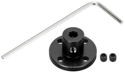 sourcing map 4 connettori di accoppiamento a flangia da 4 mm, guida rigida, accessori per asse dell'albero, con mini chiave esagonale e vite di fissaggio per motori fai da te modello RC, nero