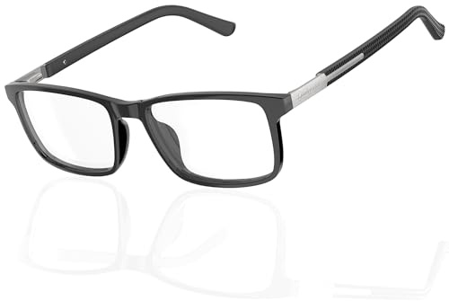 Amorays Lesebrille Herren Flexibler TR90 Rahmen Edelstahlbügel Gummibügel Lesebrillen with Federscharnier 8092
