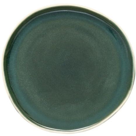 Secret de Gourmet - Lot de 6 Assiettes Plates en Faïence Wonja 27cm Vert