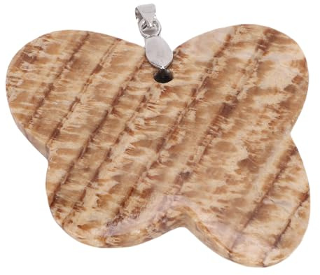 Acouto Ciondolo a Forma di Ala con Decorazione in Pietra di Intagliata a Mano, Ornamento in Pietra Naturale Esterna Lucida per la Creazione di Gioielli, Decorazione della Stanza, Regalo di Viaggio
