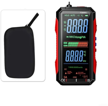 Digital Multimeter, FS899S Full Screen Colour Display for SMART Auto-Ranging Voice Multimeter for Electrical Testing Measurement(FS899S+bag)