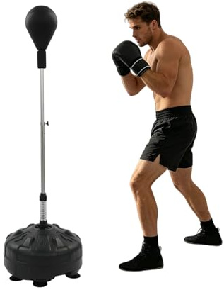 Punchingball, Boxstand, Höhenverstellbarer Standbox ür Heim Fitnessstudios Boxtrainingszentren Personal Training Räume, 90° Rückprall, Höhenverstellbar 120–160 cm