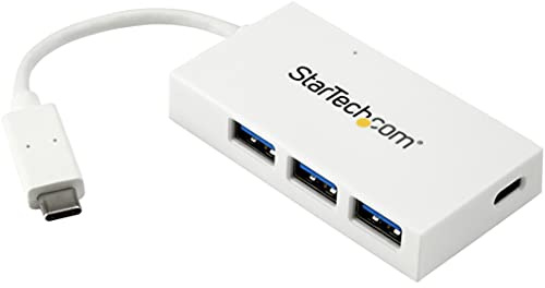 StarTech.com 4 Port USB-C Hub - USB C und 3X USB-A - USB 3.0 Hub - Weiß - 4 Port USB Hub - USB Port Expander - USB Typ C Hub