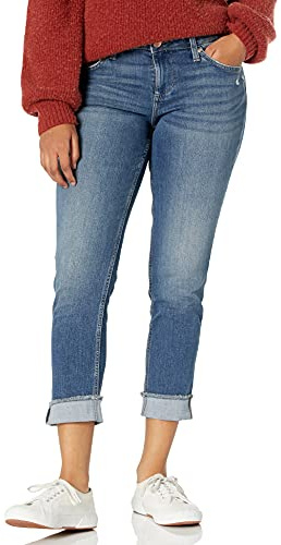 Riders by Lee Indigo Jeans Boyfriend da Donna con Frange, Ombra Media, 44