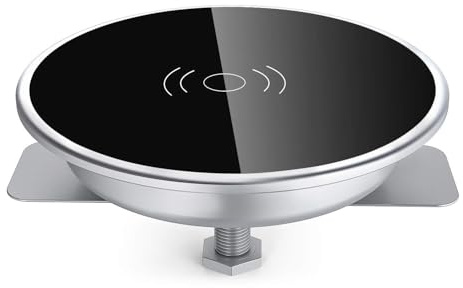 Recessed Desk Wireless Charger,15W Fast Flush Mount Qi Charging Pad,Hidden Desk Grommet Charger,Desktop Charging Station for Home/Office,Compatible with iPhone 17/16/15/Samsung/All Qi-Enabled Devices