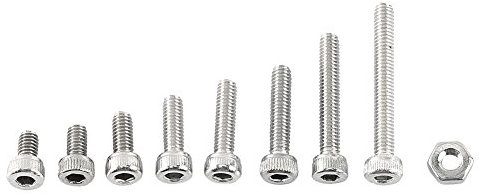 M2.5 Kit de 300pcs Assortiment Vis Boulon Douille Hexagonale Tête Fraisée Plate/Bombée/Cylindrique en Acier Inoxydable A2 avec Ecrous, M2.5 x 4/5/6/8/10/12/16/20mm (Tête Cylindrique)