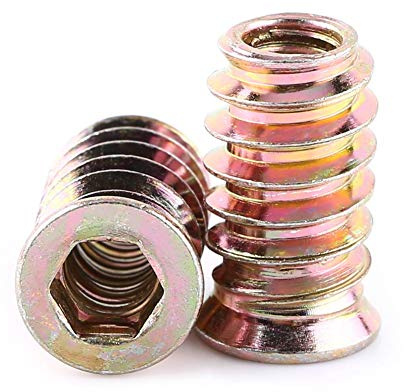 20 st M6/M8/M10 skruvsats platt huvudbult sexagonala muttrar för kolstålhylsa, gängade för trämöbler (M6 x 20 mm)