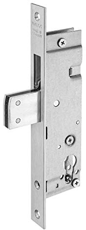 WILKA Schwenkriegel-Einsteckschloss 1435 für Rohrrahmentüren | Dornmaß 40 mm | Stulp 245 mm flach Edelstahl | für Profilzylinder vorgerichtet