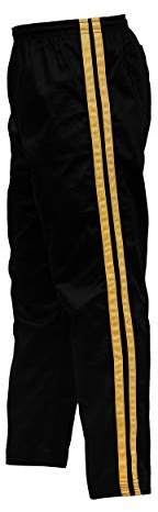 ULTIMATE FIGHT GEAR UFG Martial Arts Striped Karate Pants Cotton & Polyester Blended - Kids Adults Unisex (Gold, 000)