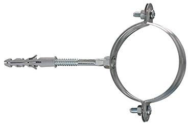 2 PZ COLLARE TONDO PER TUBI TUBO PVC PLUVIALE ZINCATO D° 90 CON VITE E TASSELLO