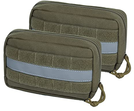 OneTigris Futterbeutel für Hunde 2 Stück, Großer Weltraum-MOLLE Futterbeutel Hundetraining mit Reflektierende Streifen Geeignet für Taktisches Hundegeschirr Training, Gassigehen