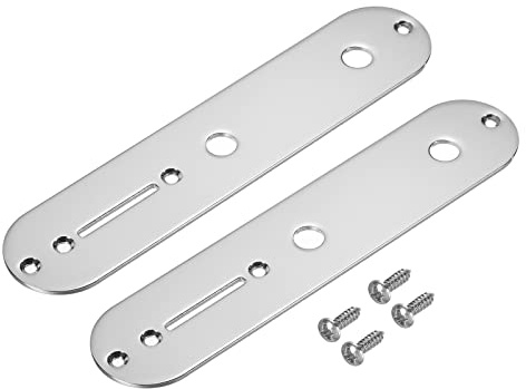 PATIKIL Guitar Control Plate 2pcs Bridge Switch Control Plate for Electric Guitar Replacement Silver with 4pcs Screws